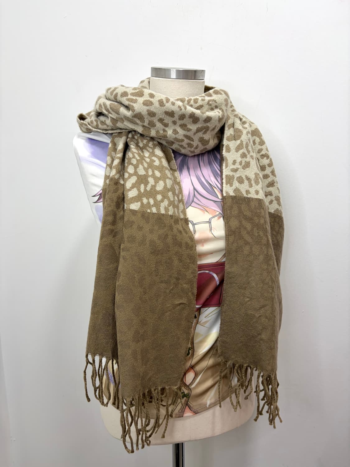 일본 빈티지 갸루 레오파드 머플러 상품이미지1