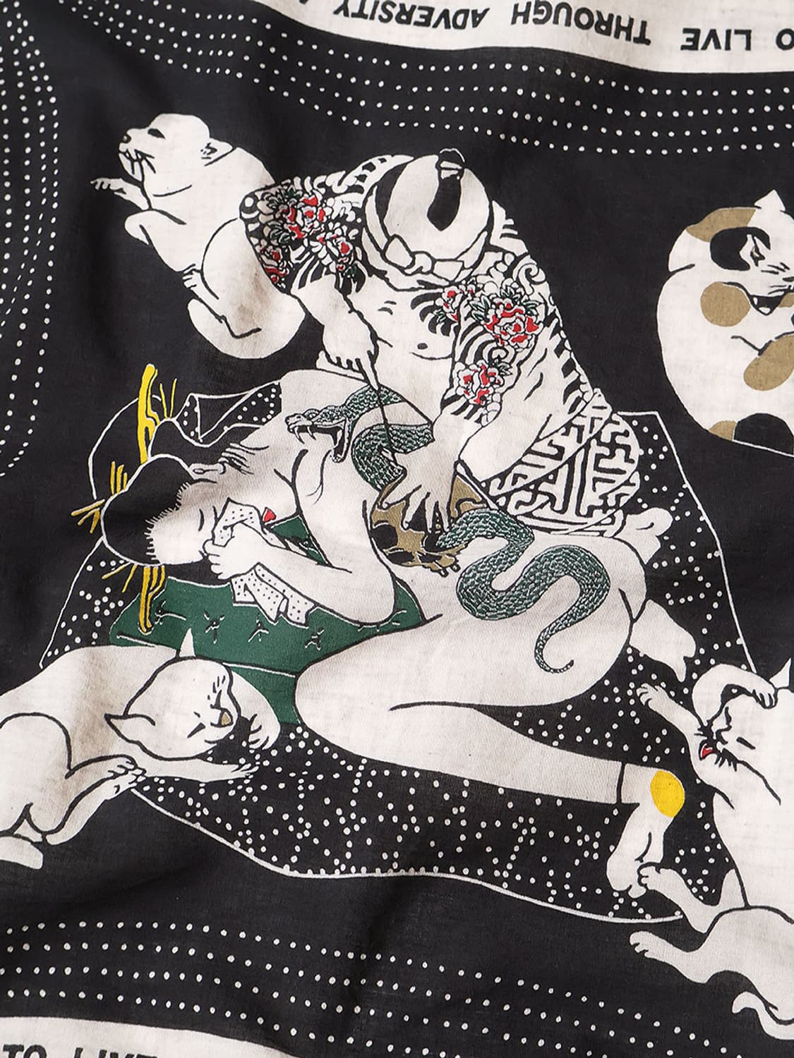 캐피탈 패스트컬러 셀비지 반다나 레인 스컬 노 우먼 블랙  EK-1692 상품이미지3