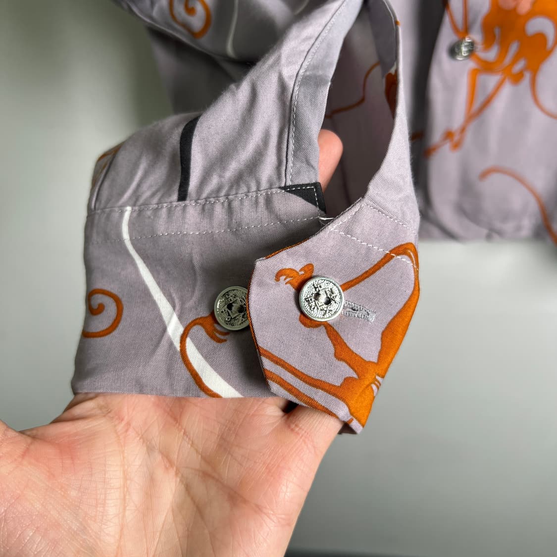 dry bones 드라이 본즈 몽키 패턴 오픈 칼라 셔츠 M 상품이미지8