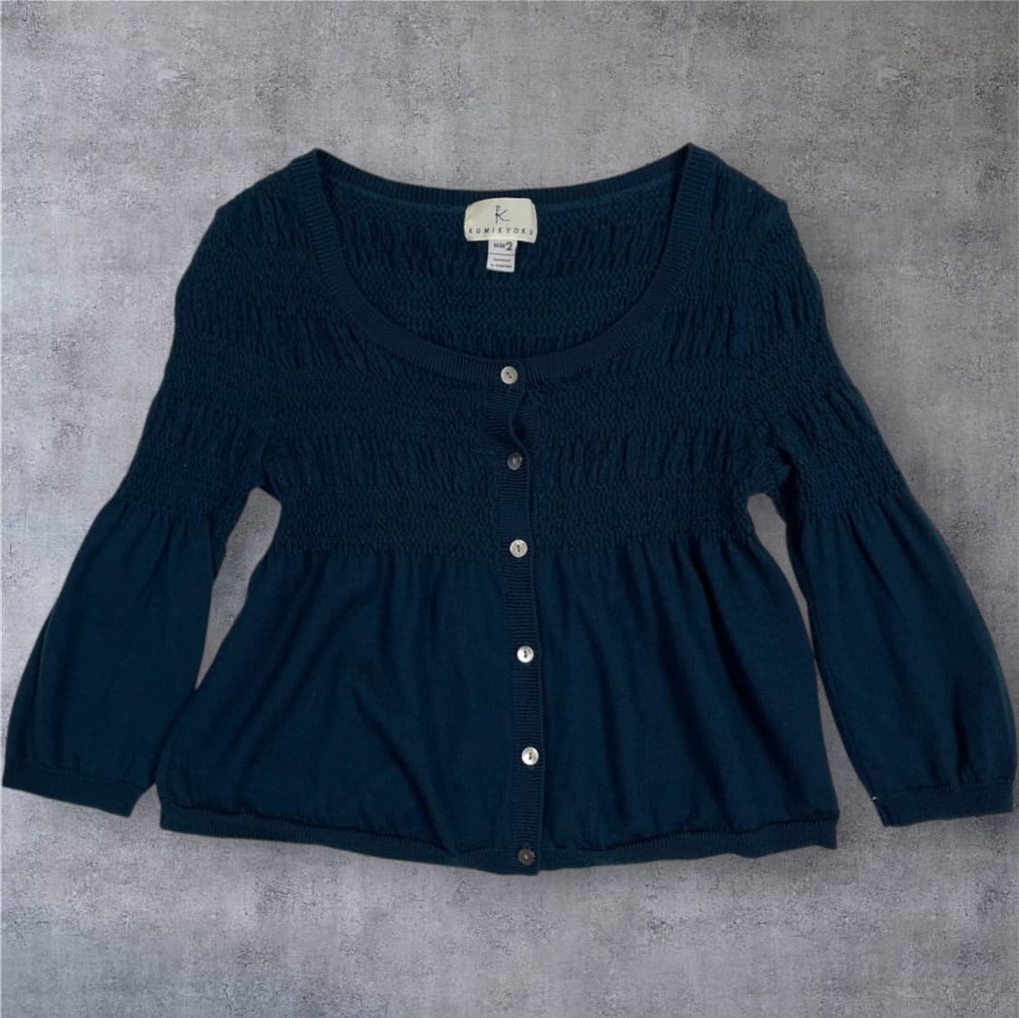 쿠미쿄쿠  KUMIKYOKU 딥블루 셔링 니트 가디건 2 상품이미지1