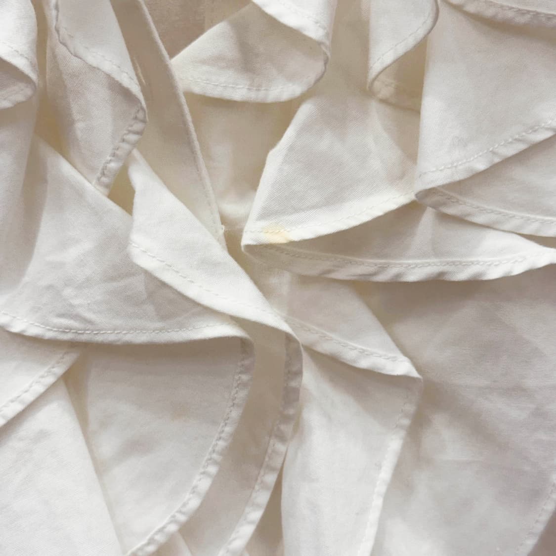 랄프로렌 코튼 셔츠 블라우스 프릴 러플 버튼 디테일 슬림핏 화이트 상품이미지9