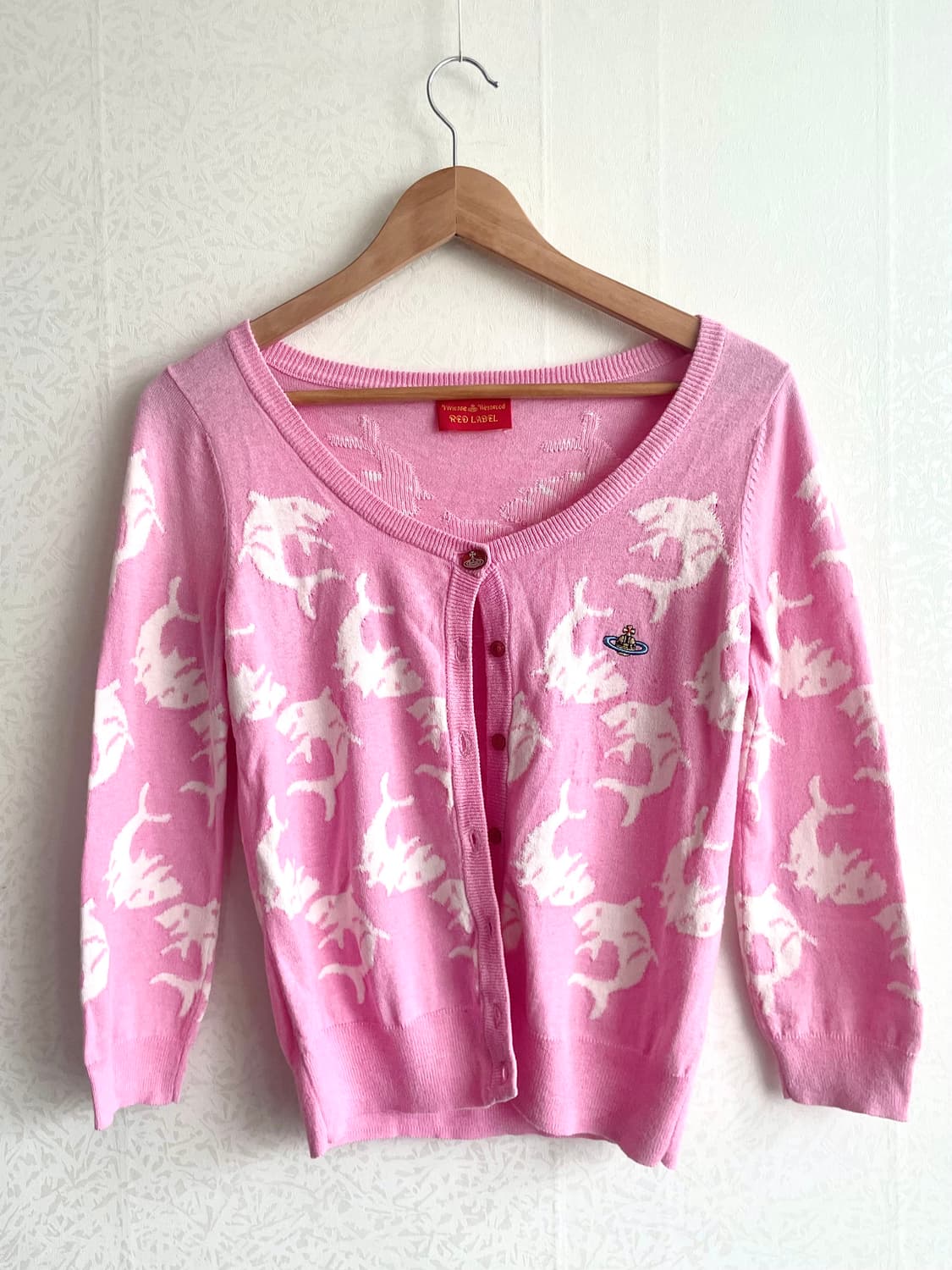 비비엔 웨스트우드 7부 소매 핑크 카디건 상품이미지3