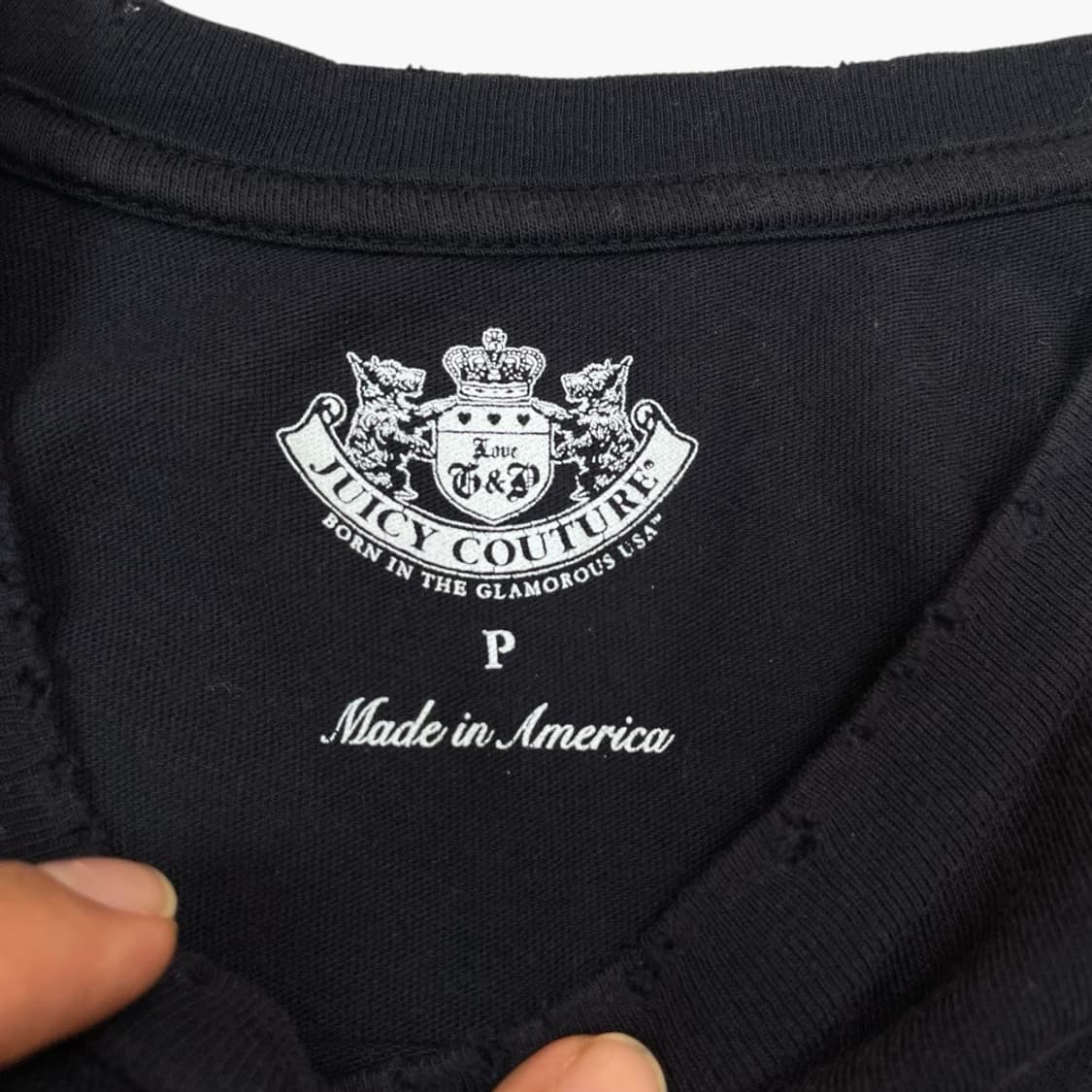 쥬시꾸뛰르 Juicy Couture 딥네이비 데미지 반팔 티셔츠 34 상품이미지3