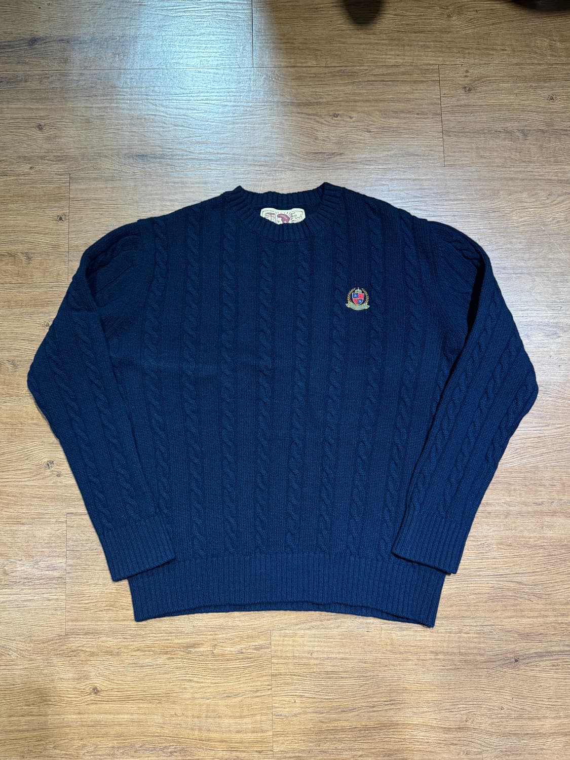 리넥츠 메리노울 케이블니트 네이비 상품이미지1