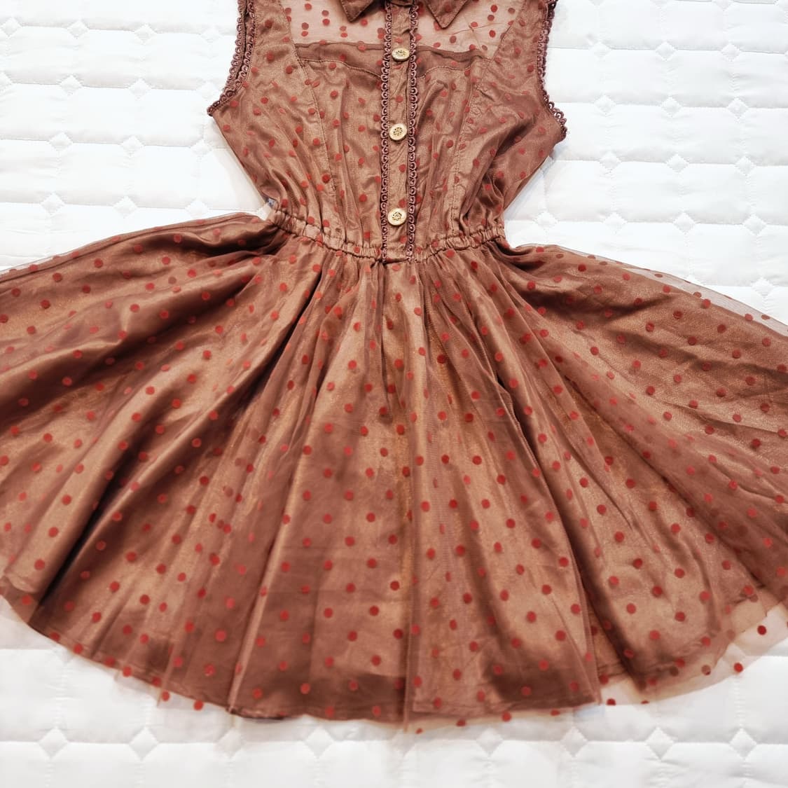 LIZ LISA(리즈리사)초콜릿 도트 시스루 원피스 상품이미지2