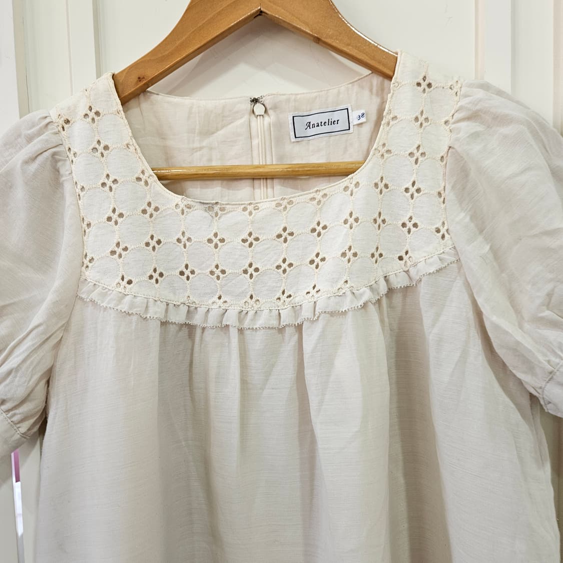 펀칭 레이스 퍼프 원피스 상품이미지2