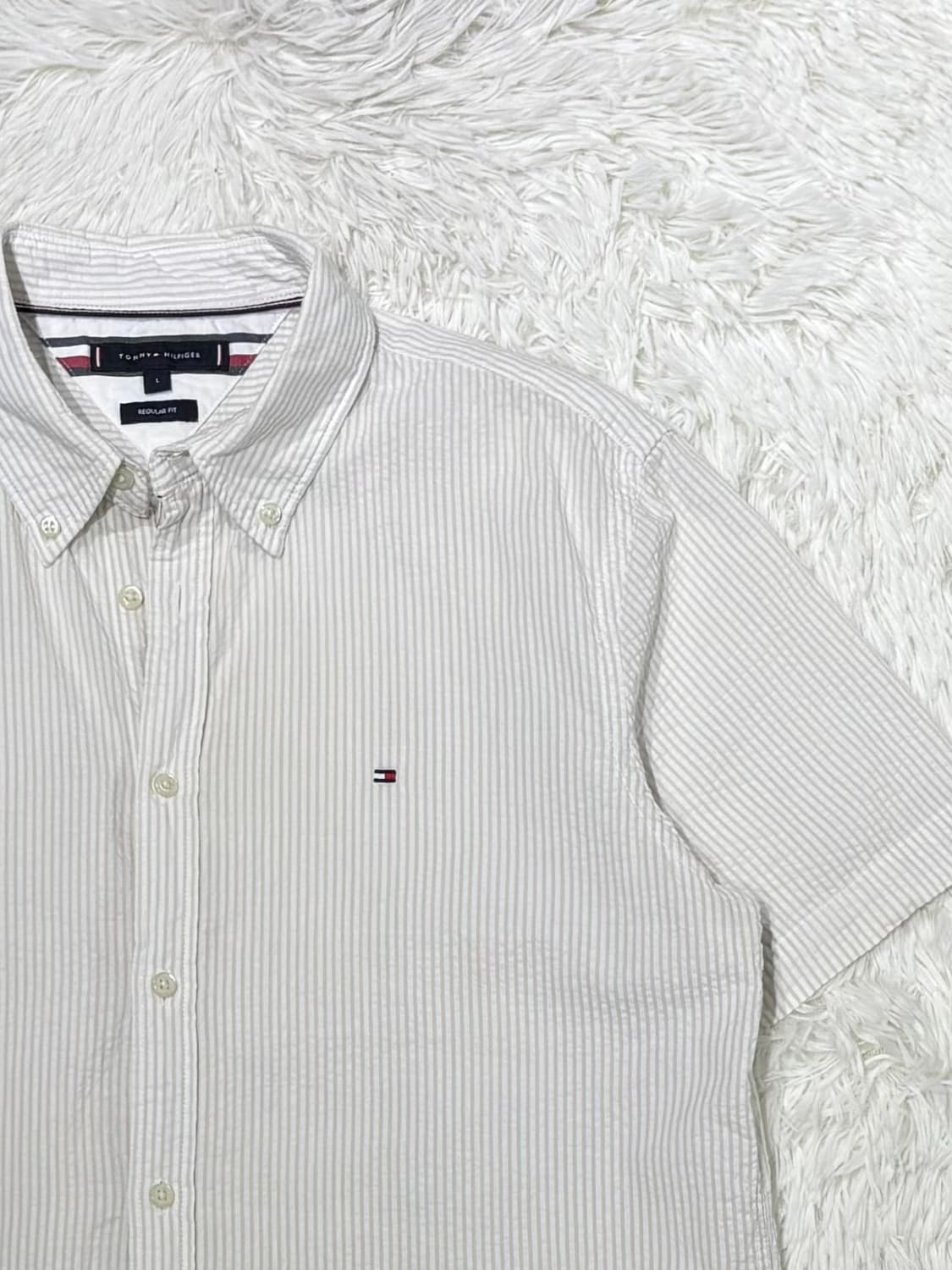 타미힐피거 스몰로고 스트라이프 반팔 셔츠 상품이미지5