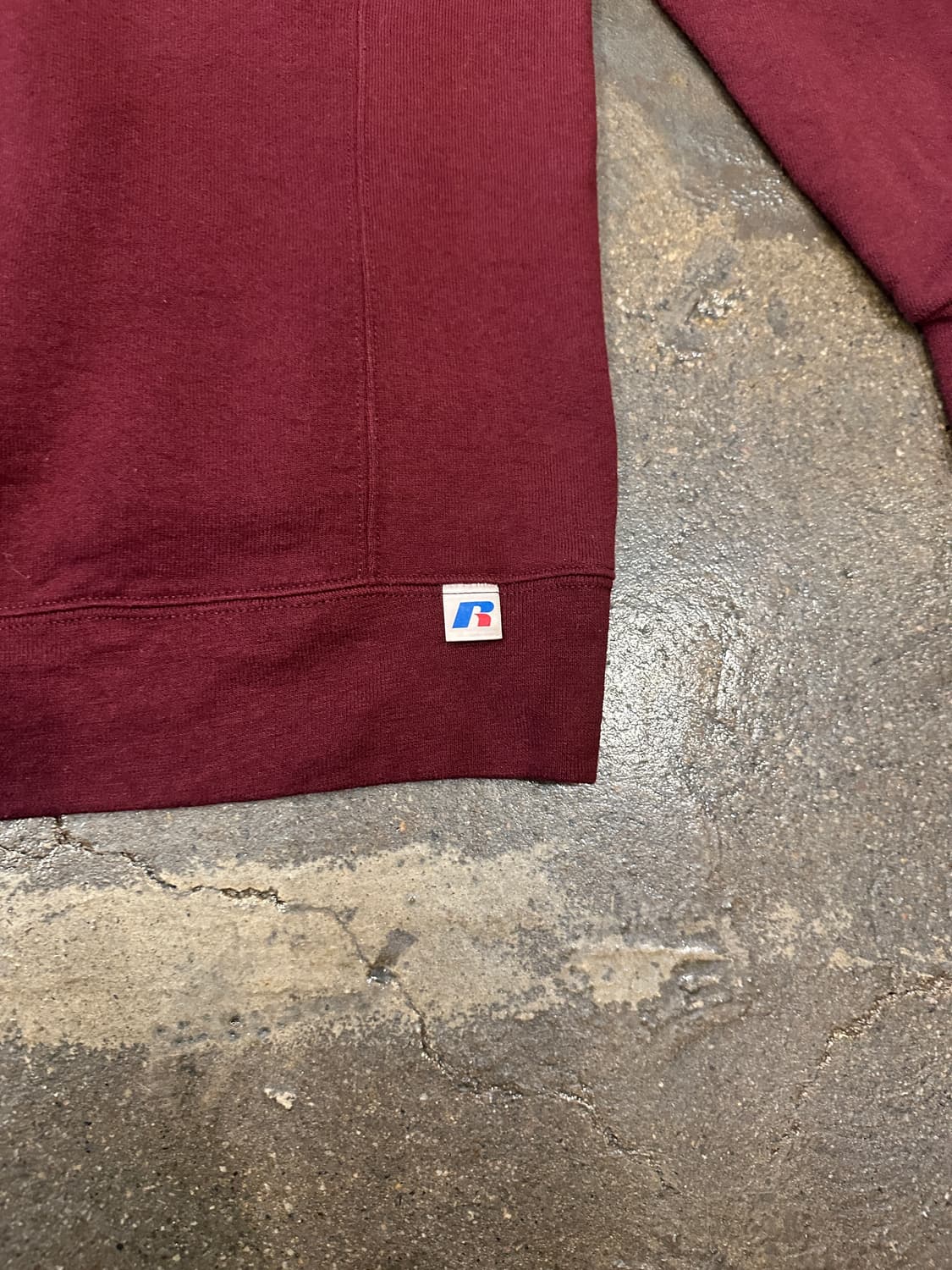 90s Russell 러셀 스웻셔츠 버건디 XL 상품이미지3