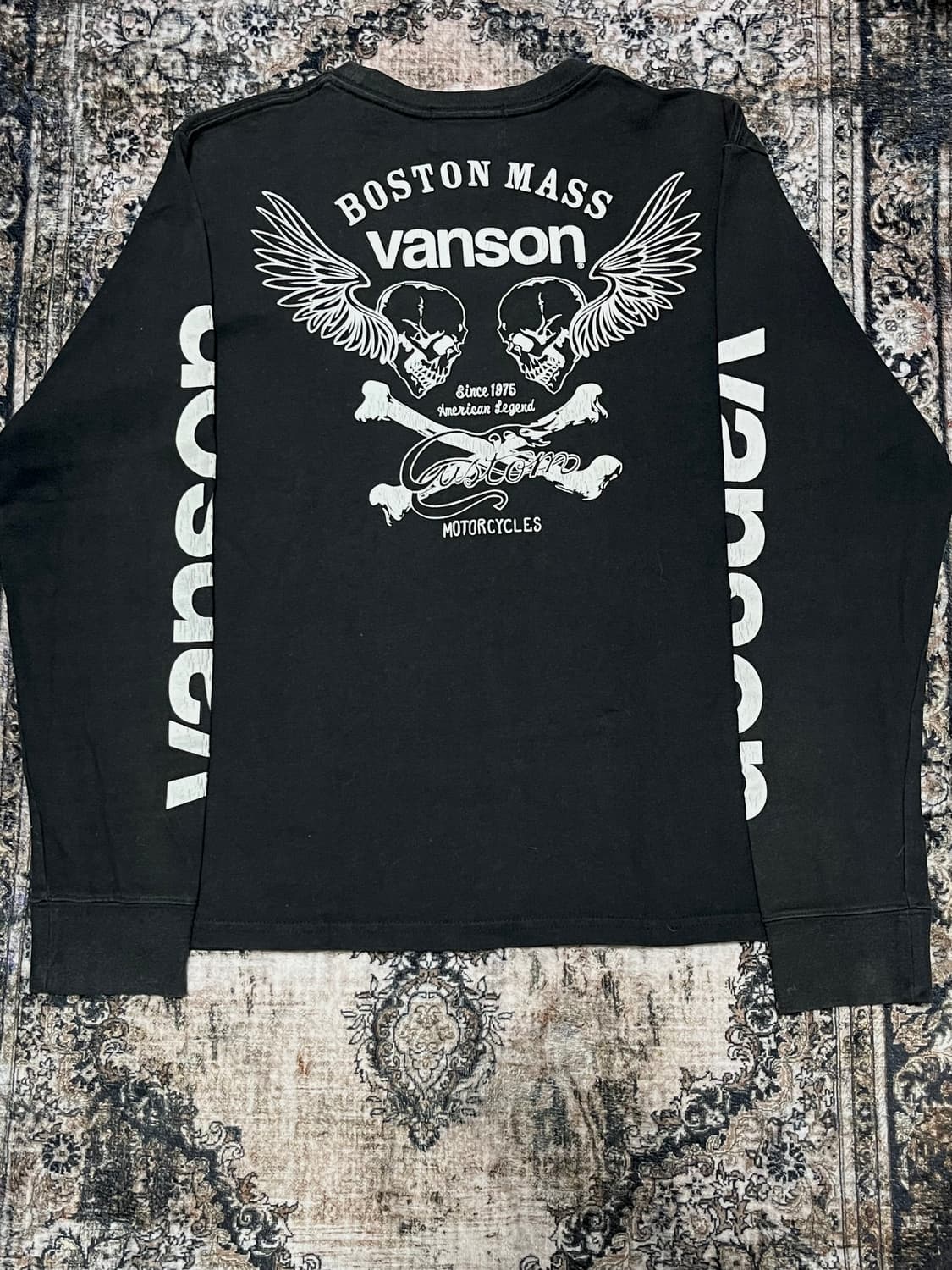 vanson 밴슨 스컬 프린팅 블랙 롱슬리브 M 상품이미지1