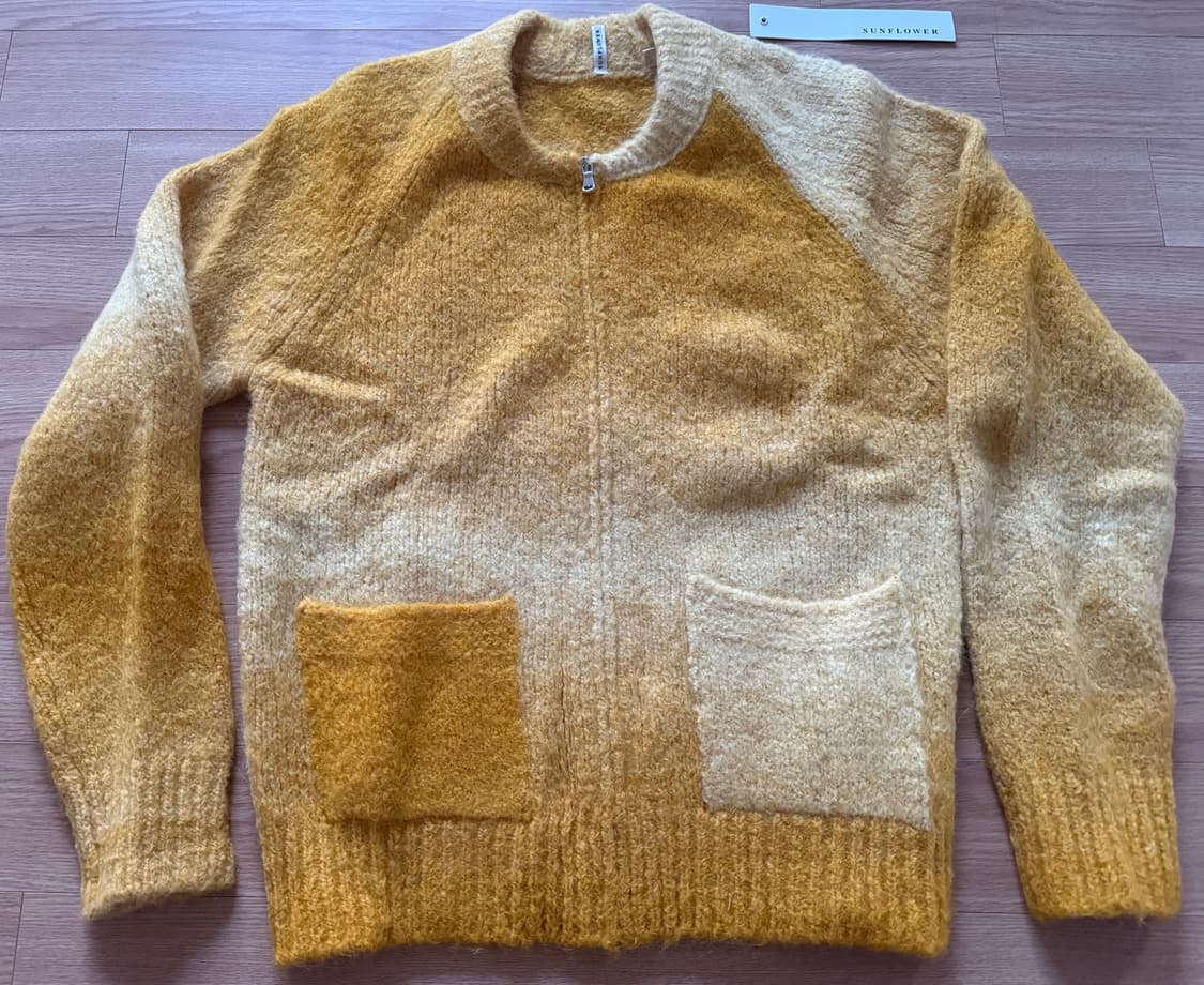 (M) sunflower 선플라워 옴브레 니트 가디건 집 옐로우 상품이미지3
