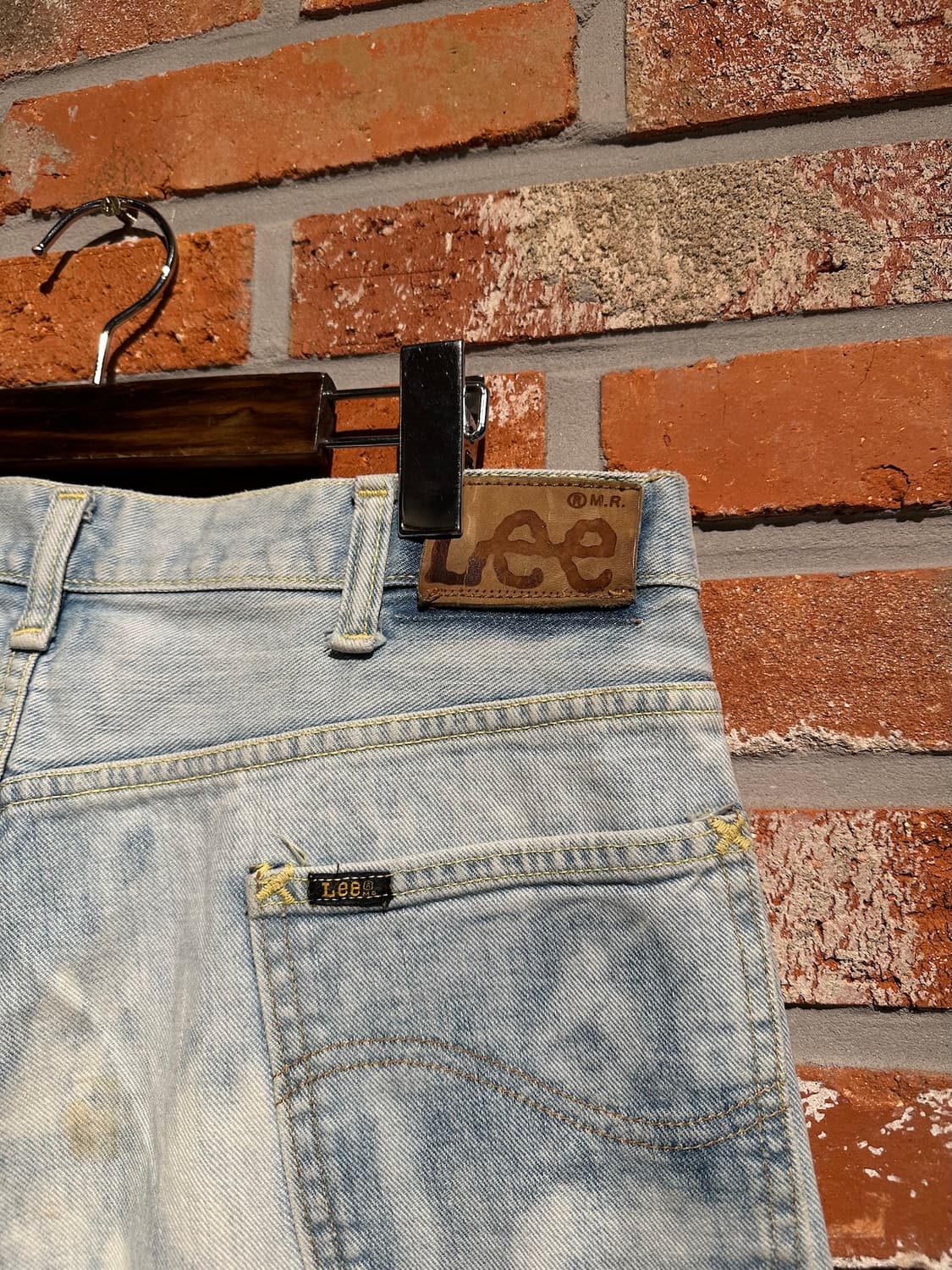 70s USA LEE 빈티지 리 200z 블랙 사이드 탭 데님 팬츠 상품이미지7