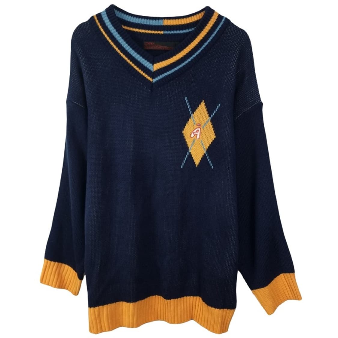 [꼼파뇨] (새상품) 오버사이즈 브이넥 니트 네이비 M18697 상품이미지2