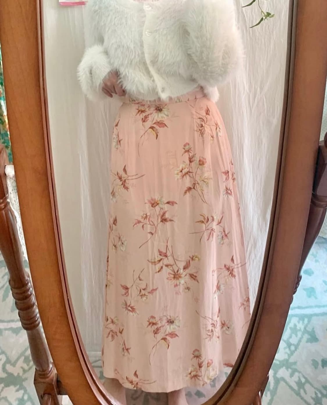 핑크 플라워 롱스커트 상품이미지1