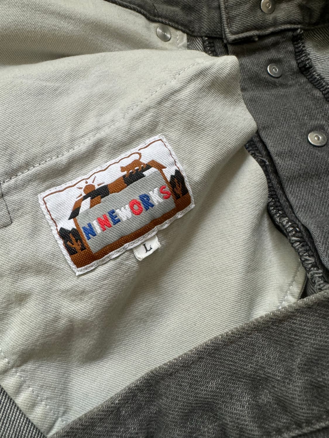 일본 빈티지 패치워크 데님 팬츠 L(42) 상품이미지4