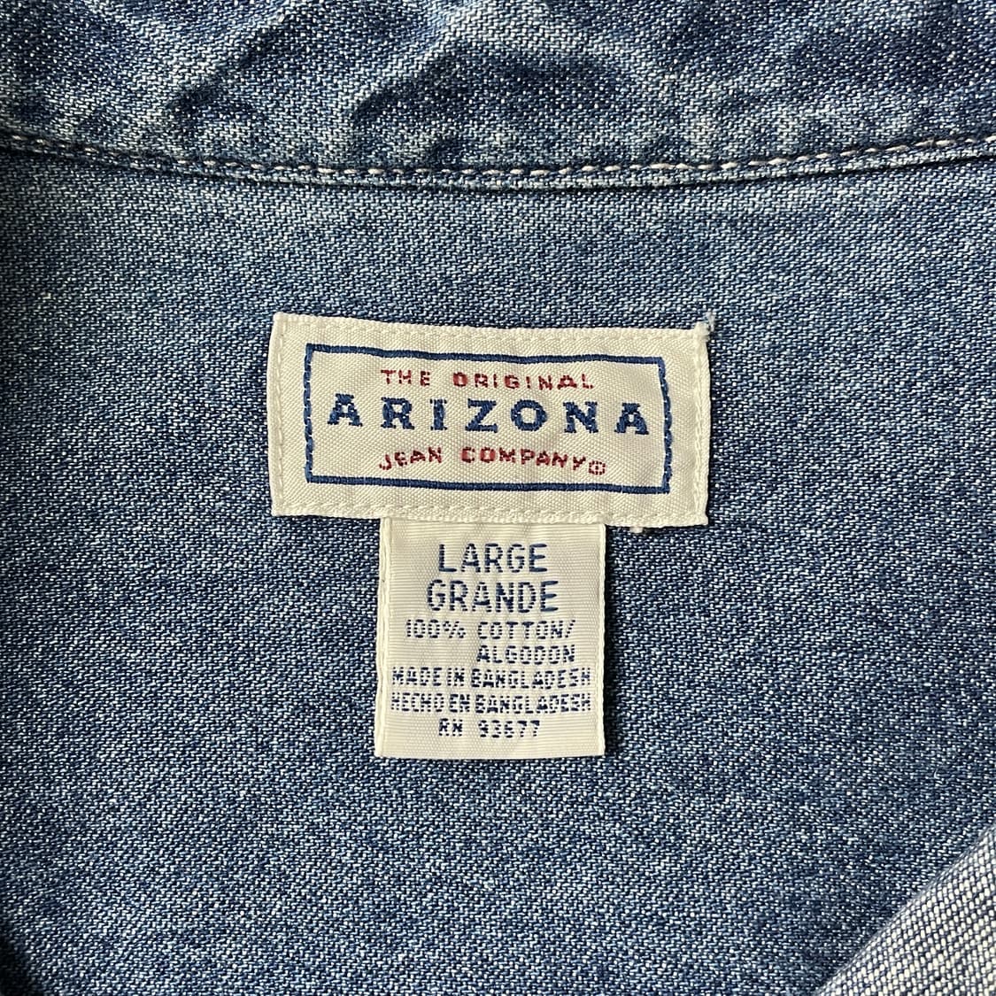 ARIZONA JEAN COMPANY 빈티지 데님 코튼 셔츠 A00488 상품이미지10