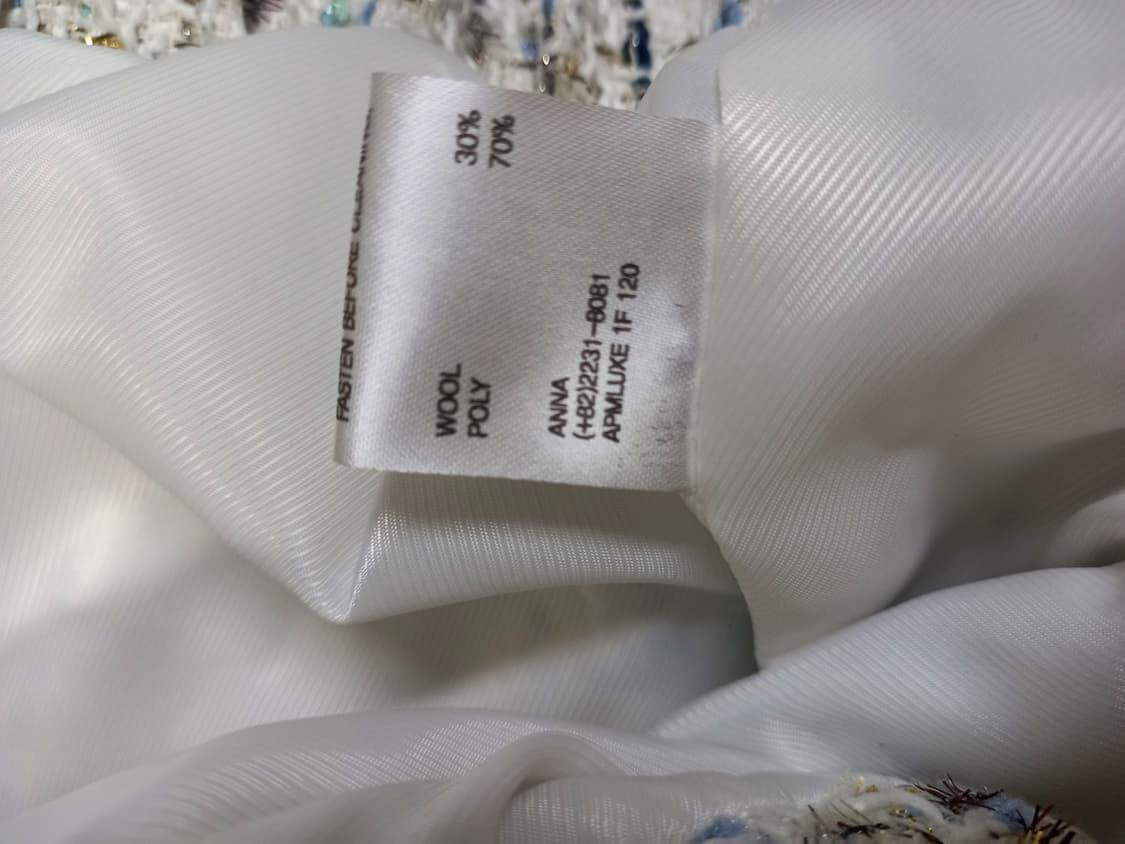 새 ANNA 안나 춘추 트위드 숏 자켓 F 44-66 상품이미지8