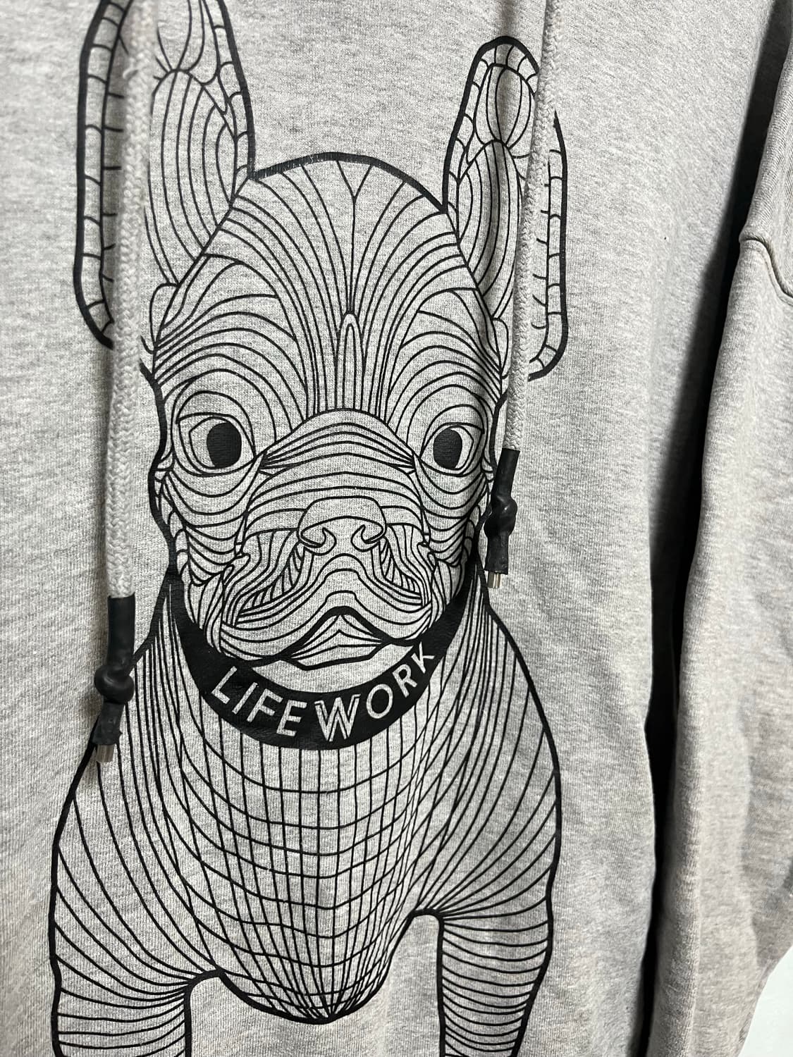 라이프워크 강아지 그래픽 후드티 회색 상품이미지2