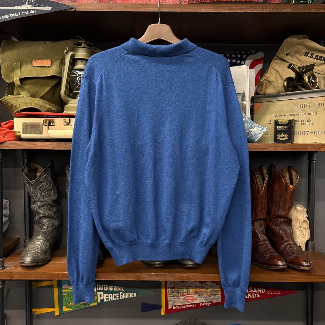 90s 폴로랄프로렌 갤럭시블루 소프트 메리노울 카라니트 N181 상품이미지2