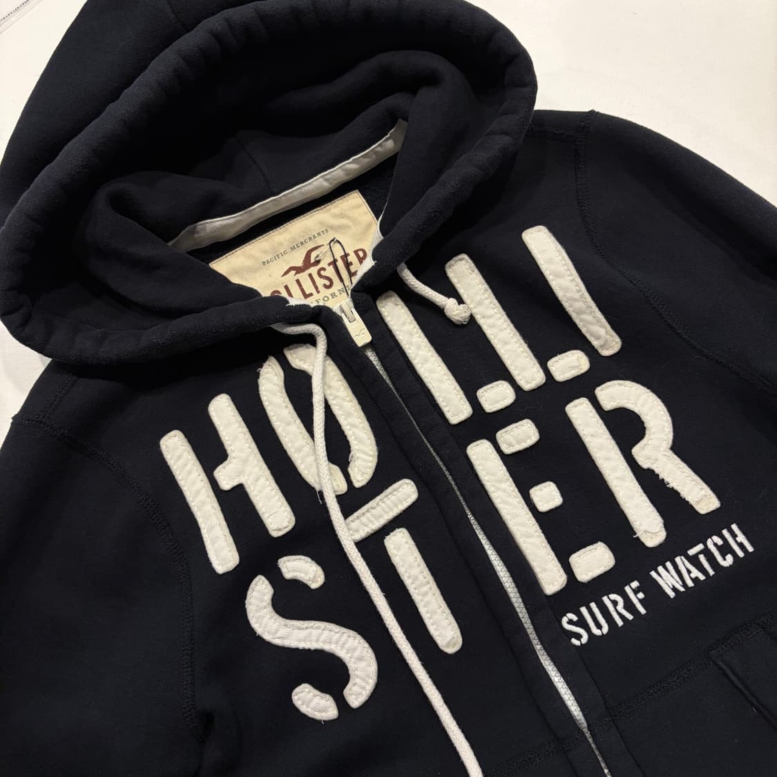 [S] 홀리스터 빅로고 스웻 후드집업 블랙 D838 상품이미지3