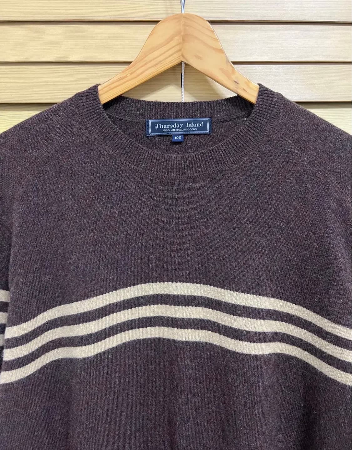 써스데이아일랜드 남성 진브라운 울니트 100사이즈 상품이미지1