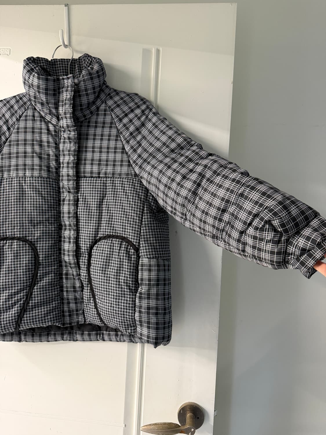 일본빈티지 체크 모리 숏패딩 상품이미지8