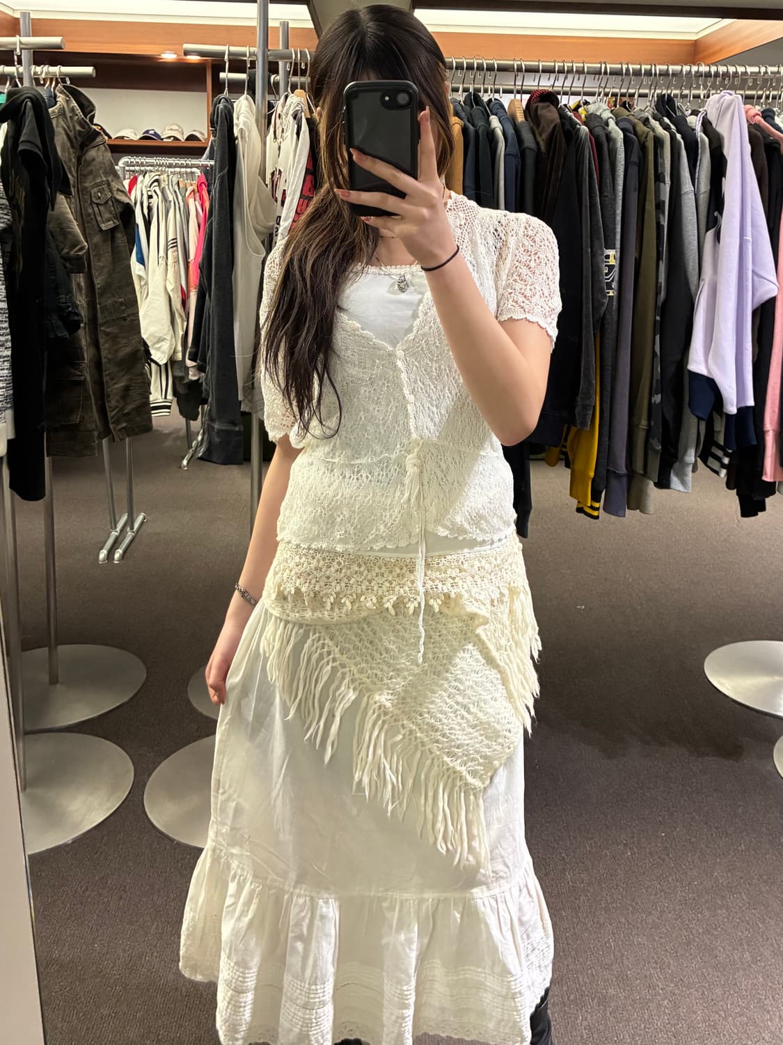 M)Japanese vintage 여성 펀칭 디테일 나시(이염) 상품이미지8