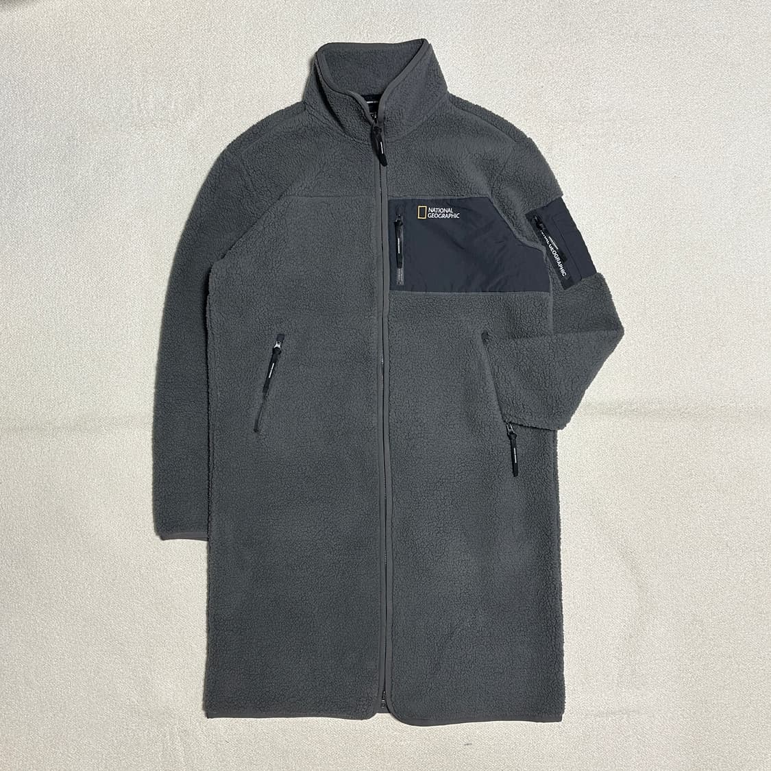 내셔널지오그래픽 페트렐 플리스 부클 하이넥 롱 풀집업 상품이미지1