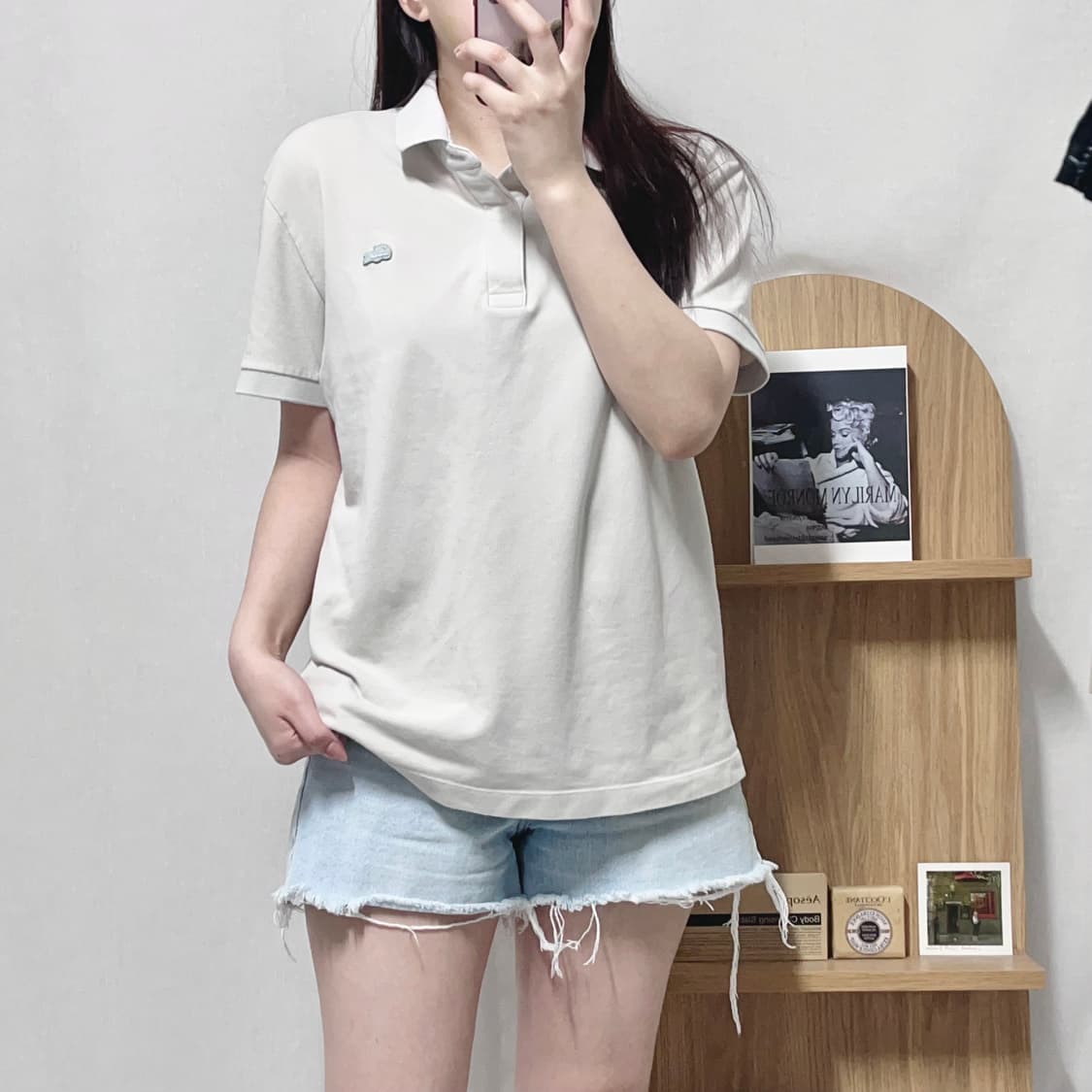 [정품] 라코스테 베이지그레이 반팔카라티 [ M ] 상품이미지1