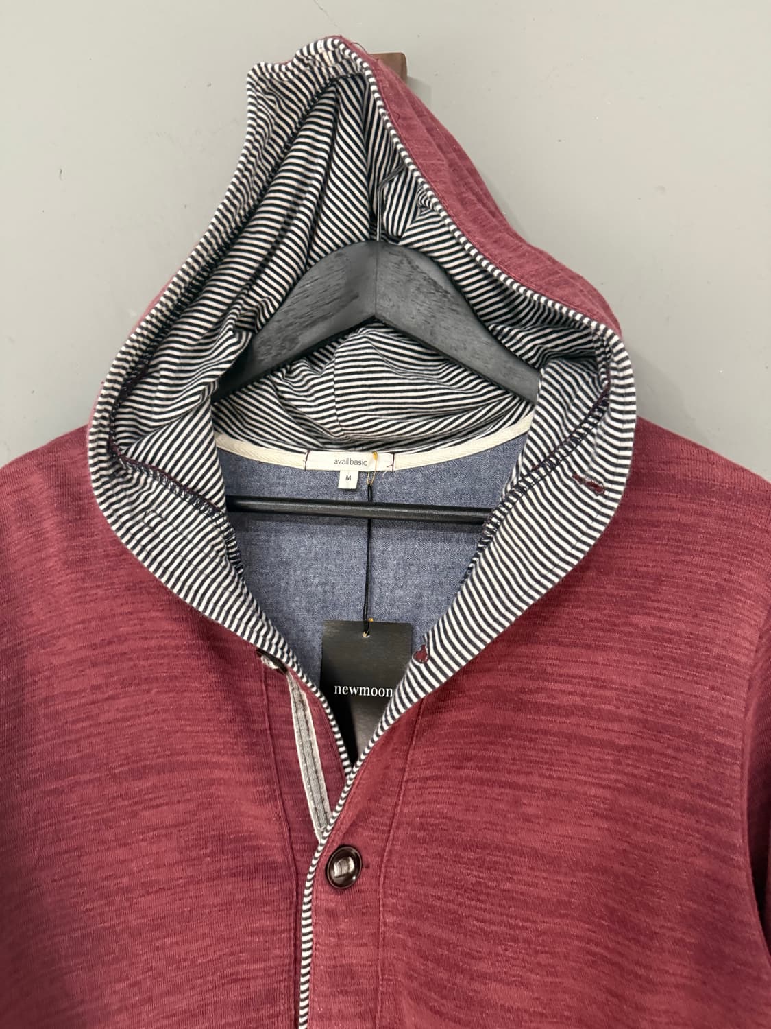 inner stripe button hood zip-up 상품이미지5