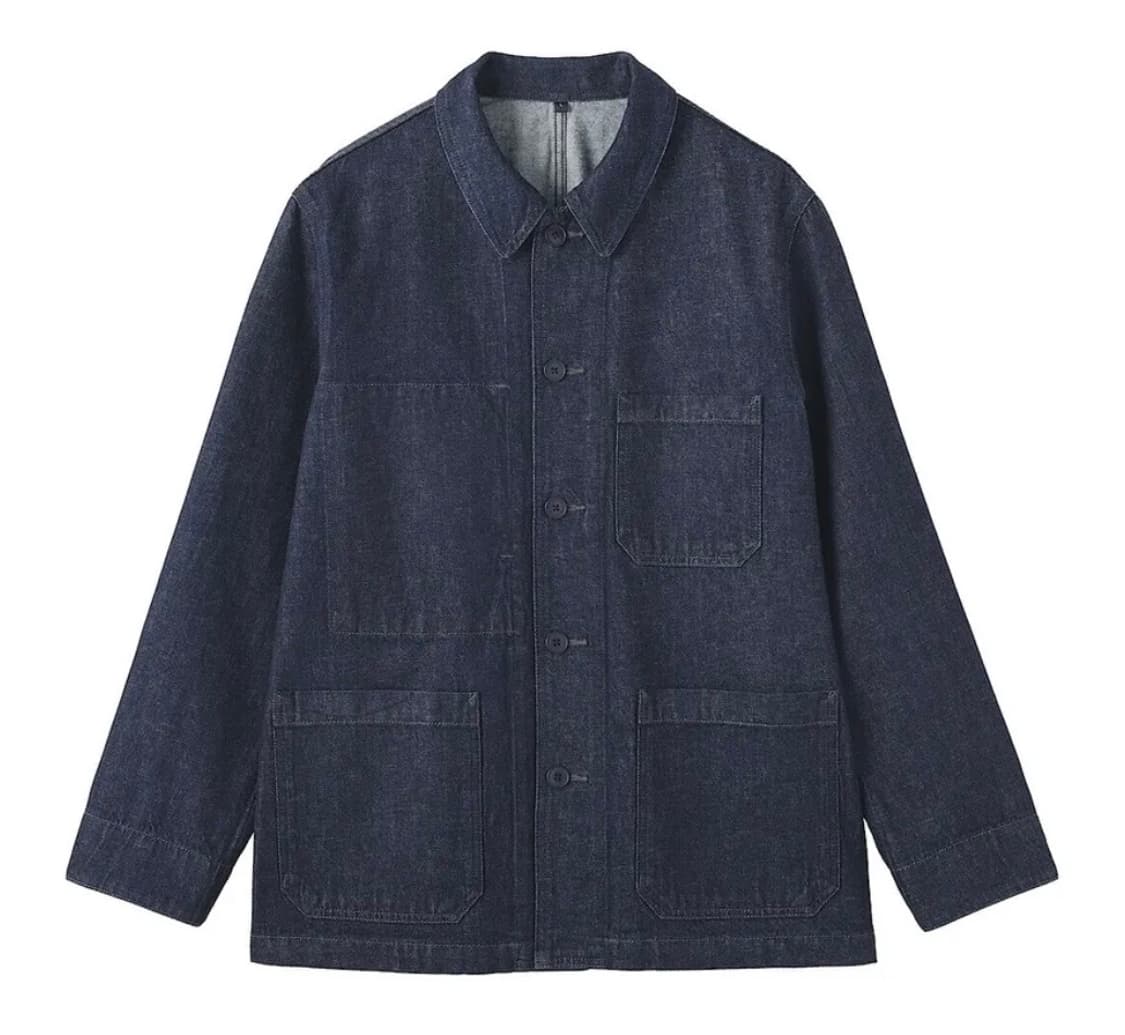 <새상품>무인양품 케이폭 혼방 데님 커버올 재킷 워크자켓 빈티지 자켓 상품이미지1