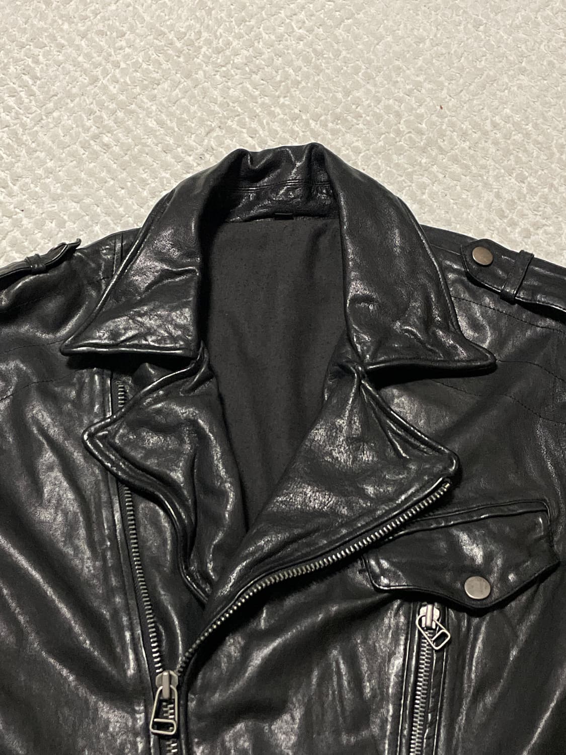 광희시장 웨스턴 무드 램스킨 양가죽 레더 자켓 상품이미지4