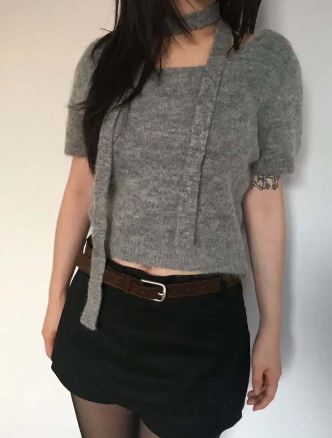아워캐비넷 머플러 니트 세트 mine muffler half knit 상품이미지1