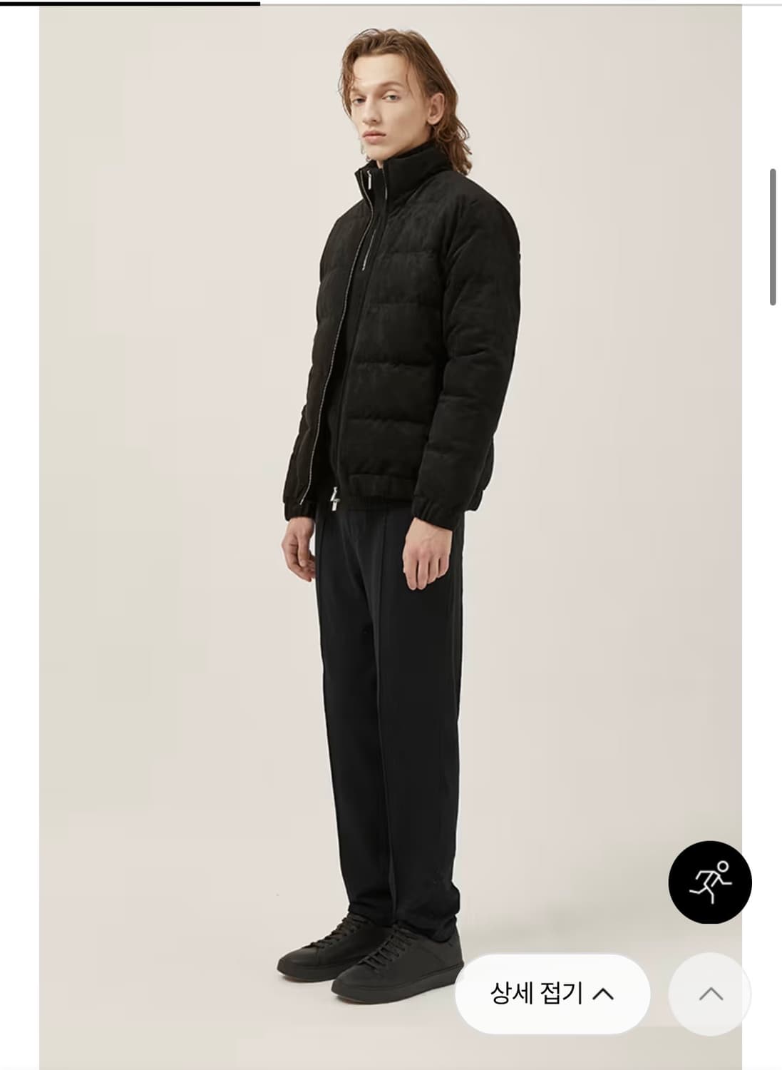 제이리움 스웨이드 구스다운 패딩 (남녀공용) 블랙 M  상품이미지2