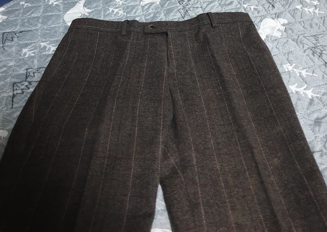 FLEUR 스트라이프 모직 슬랙스 다크브라운 (34) 상품이미지2