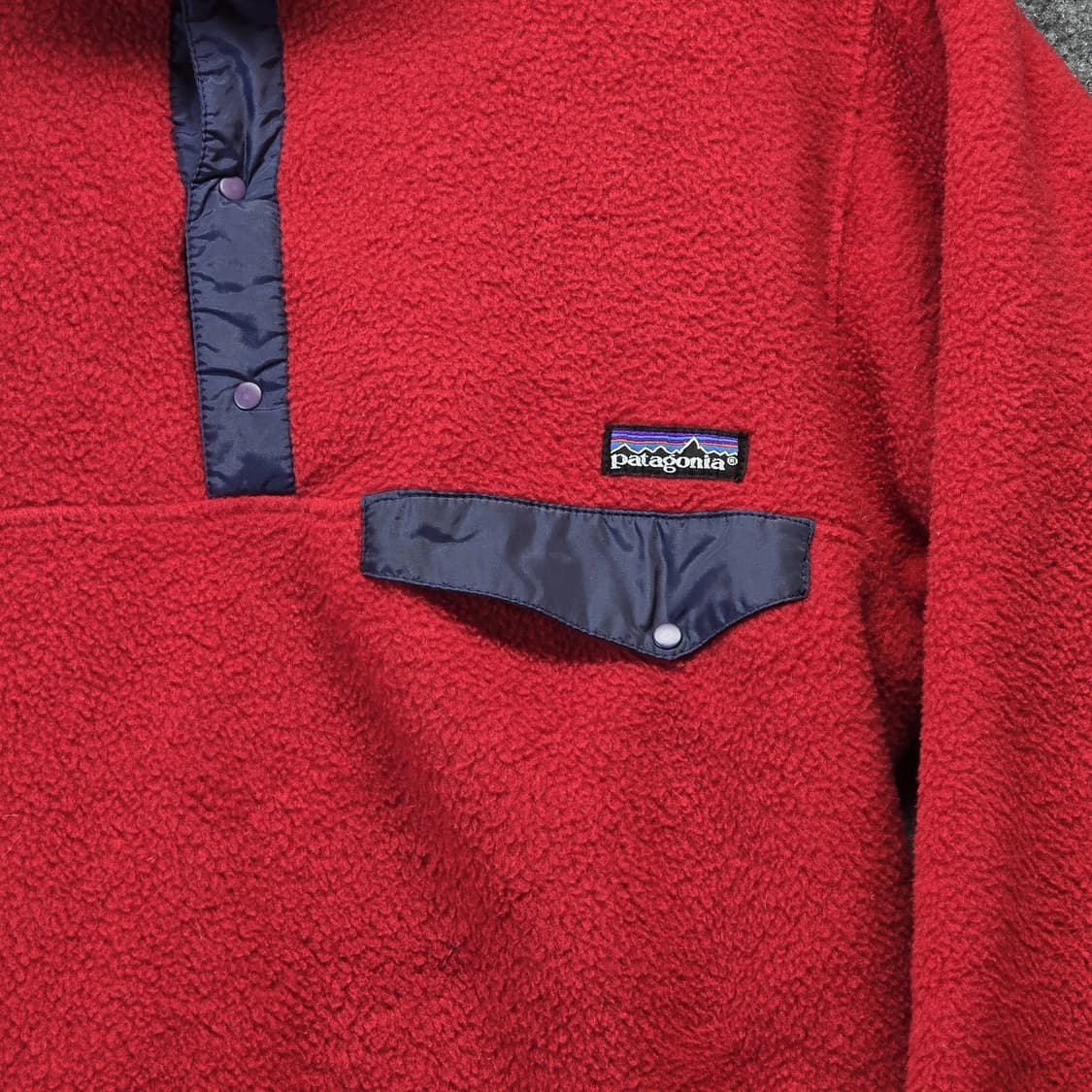90s 파타고니아 신칠라 스냅-T 레드/네이비 자메이카 상품이미지2