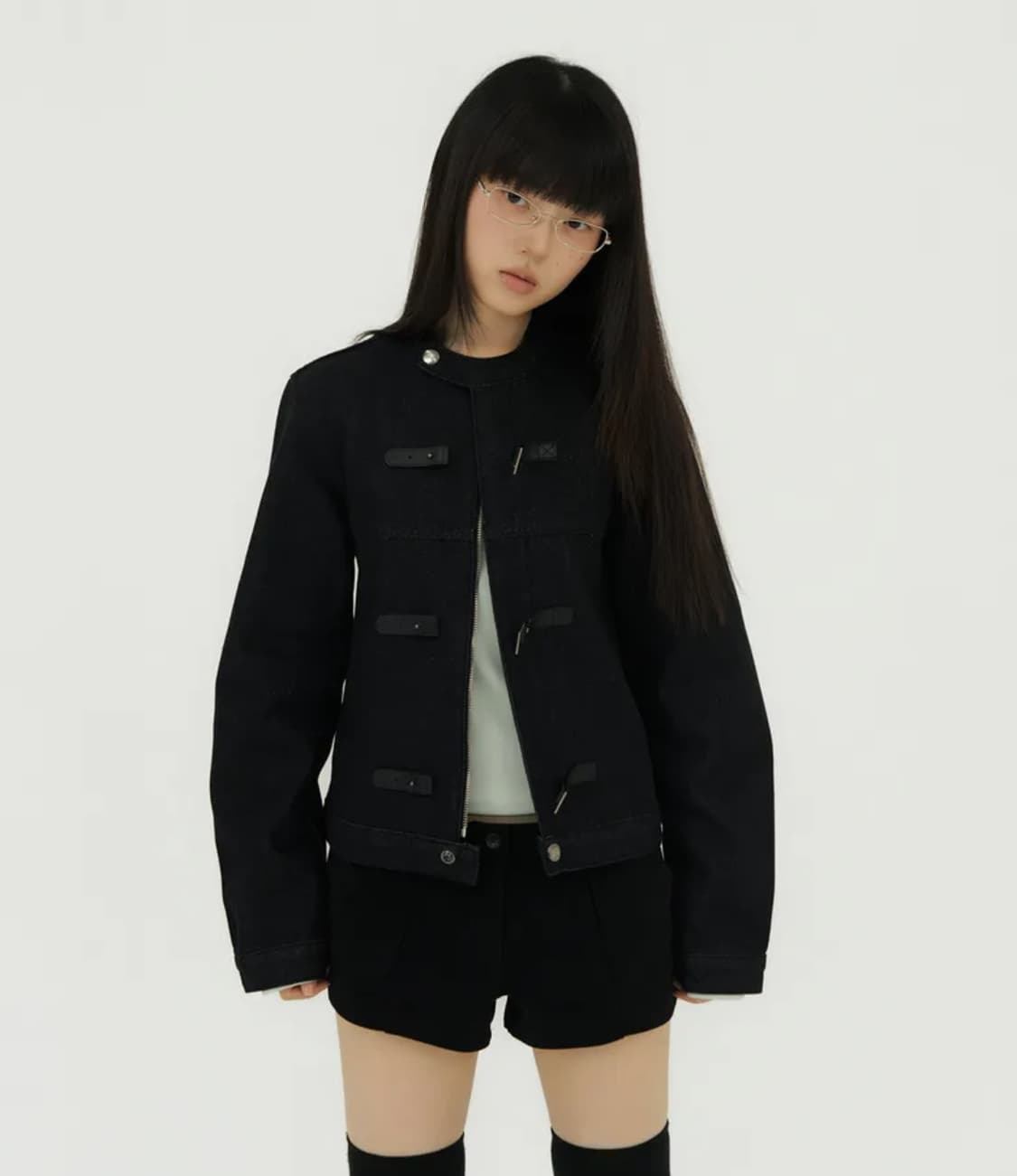 미레코 NON-FADE DENIM BUCKLE JK 상품이미지1