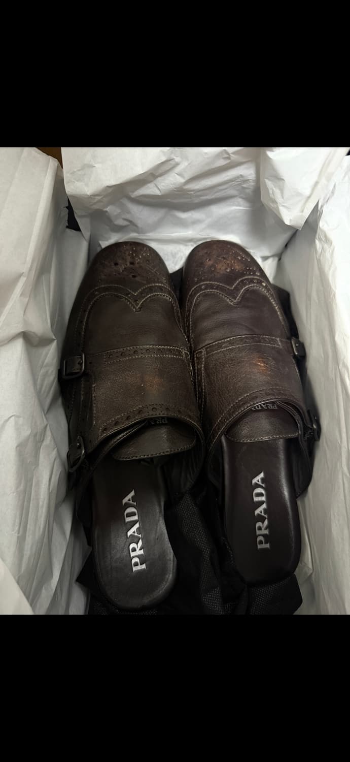 프라다 25ss 더블몽크 컬랩스 뮬 8.5 상품이미지1