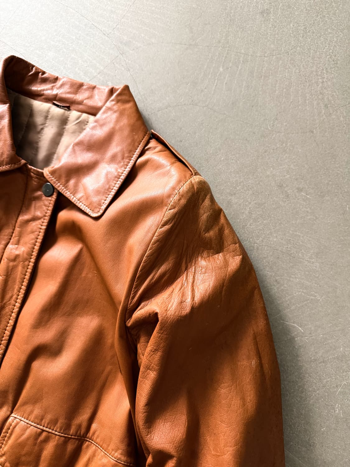 Vintage Genuine Leather Bomber Jacket 상품이미지5