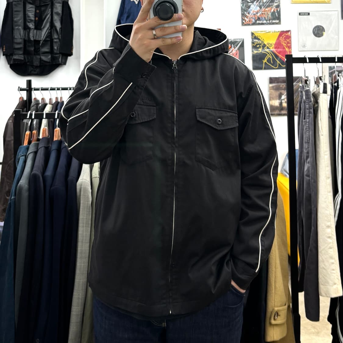 00's 비치 스케이트보드 파이핑 후디드 자켓 상품이미지2