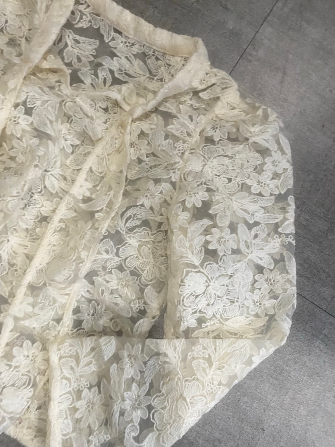 일본빈티지 달천깔페어리 프린세스 크로쉐 타이블라우스 상품이미지2