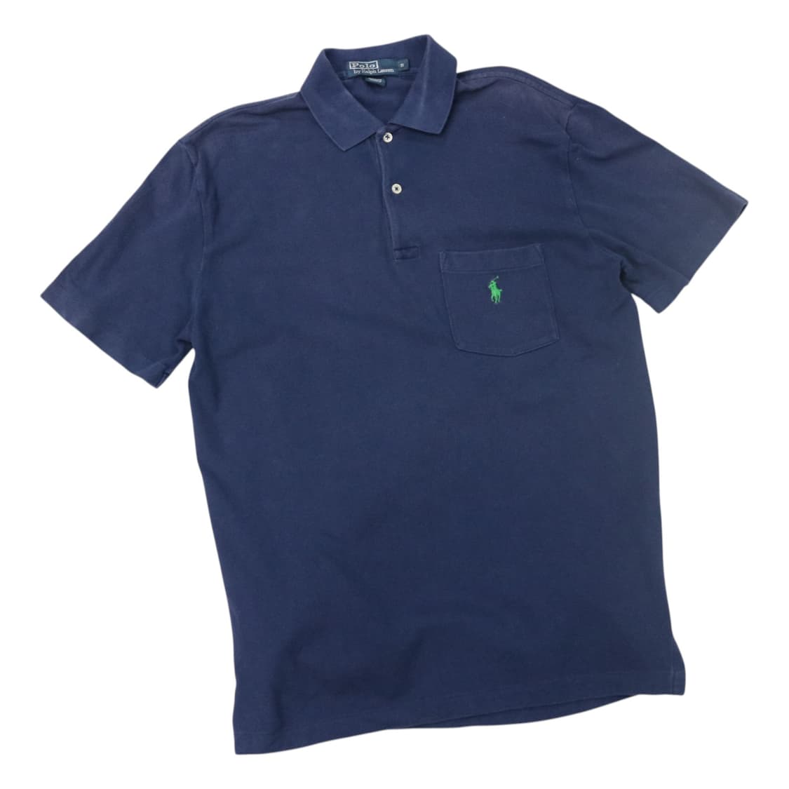 폴로 랄프로렌 빈티지 포켓 네이비 폴로셔츠 카라티 (S) 상품이미지1