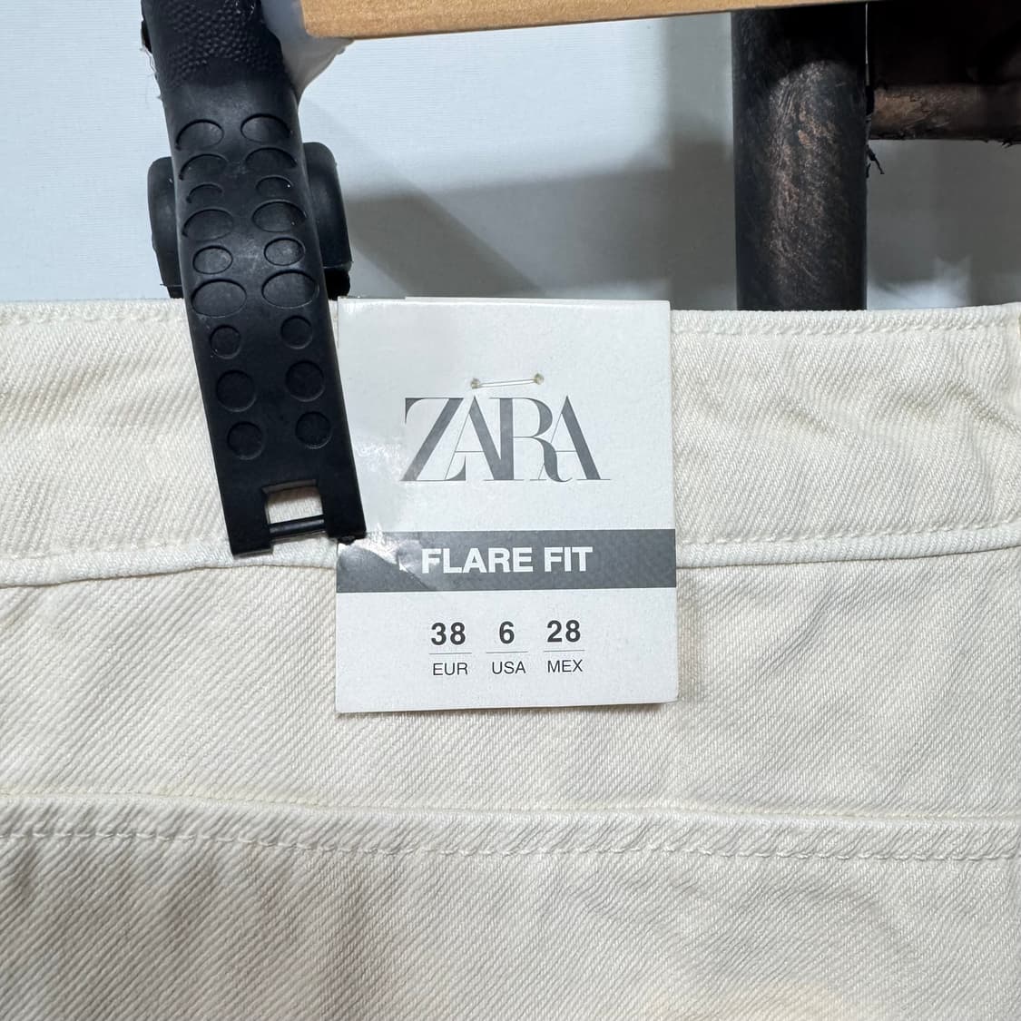 ZARA 자라 플레어 핏 크림 팬츠 38 새제품 상품이미지5