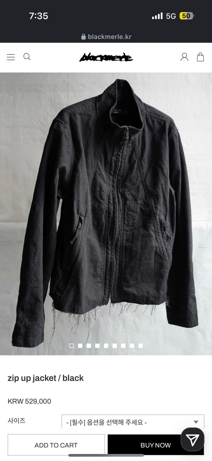 zip up jacket / black 상품이미지1