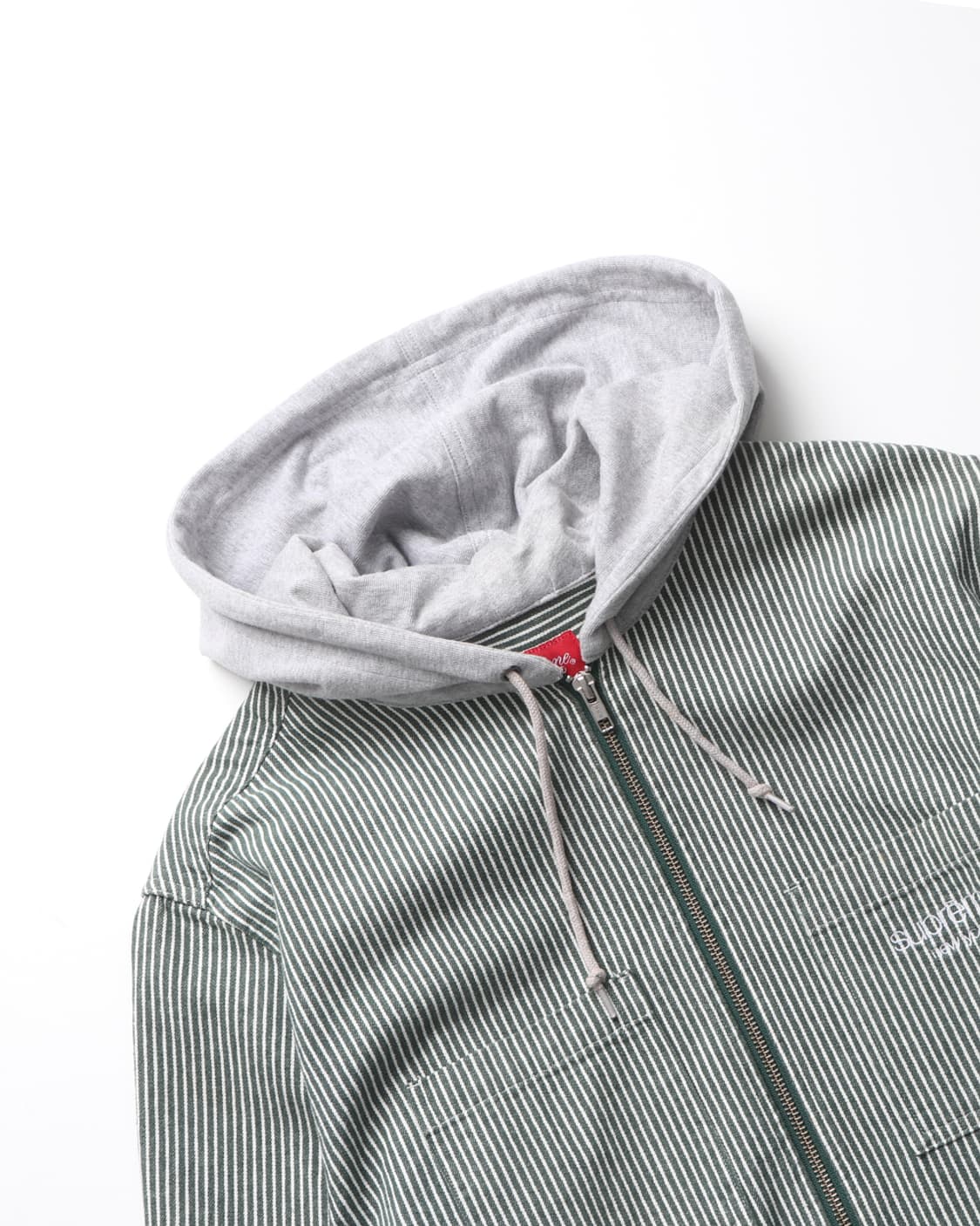 Supreme Hooded Stripe Denim Zip Up Shirt 상품이미지3