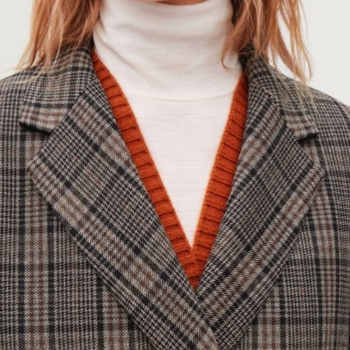 COS 체크 더블 울자켓 55-66 새상품 상품이미지3