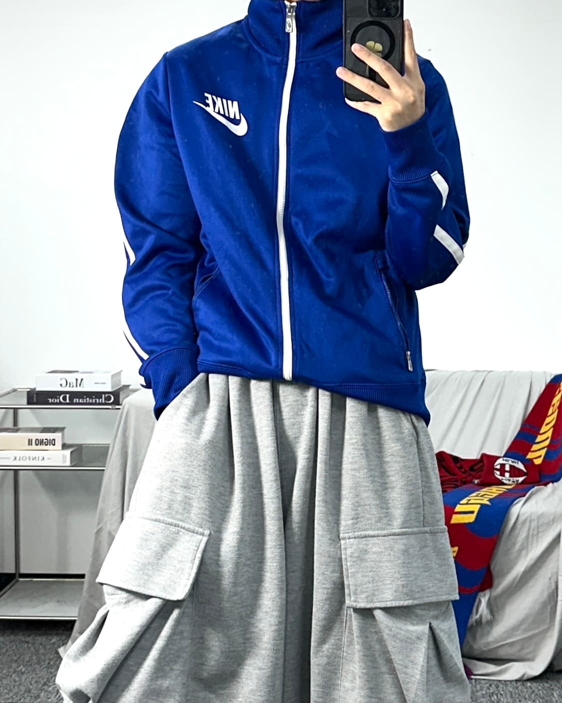 나이키 블루 사이드라인 트랙탑 져지 M 상품이미지3