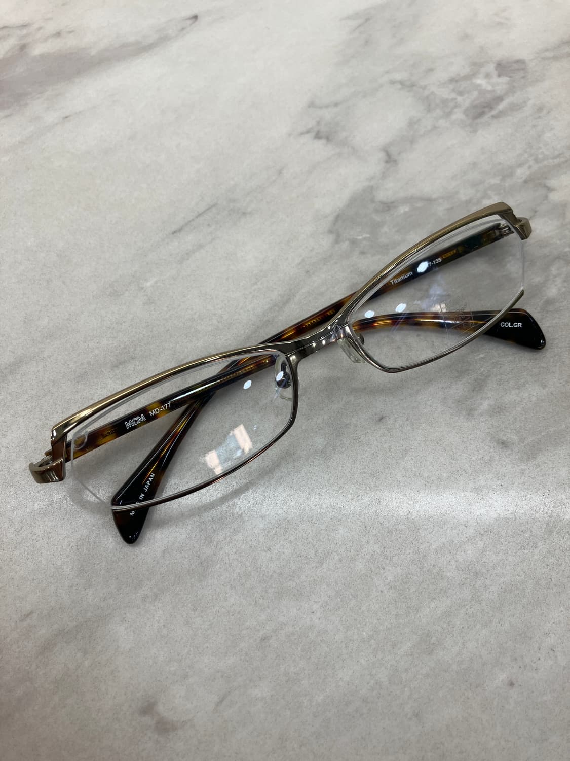 엠씨엠 MCM 엔틱 골드 레오파드 반무테 메탈 안경 상품이미지1