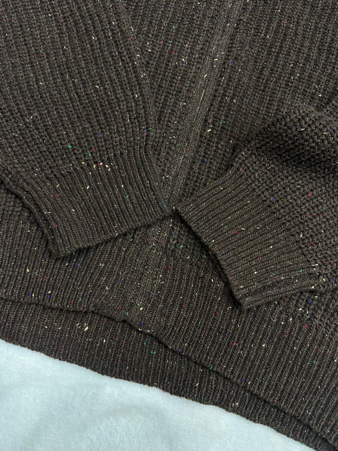 (M)COEN  오버핏 니트 풀 집업 다크브라운 상품이미지3