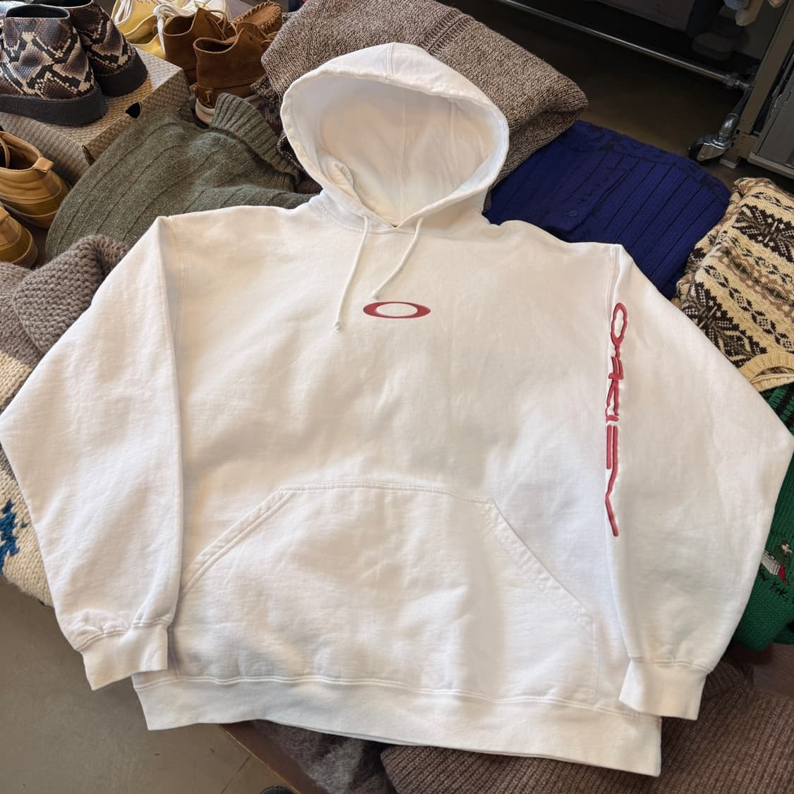 90S 오클리 써클로고 암로고 L XL 후드티 MADE IN CANADA 상품이미지1