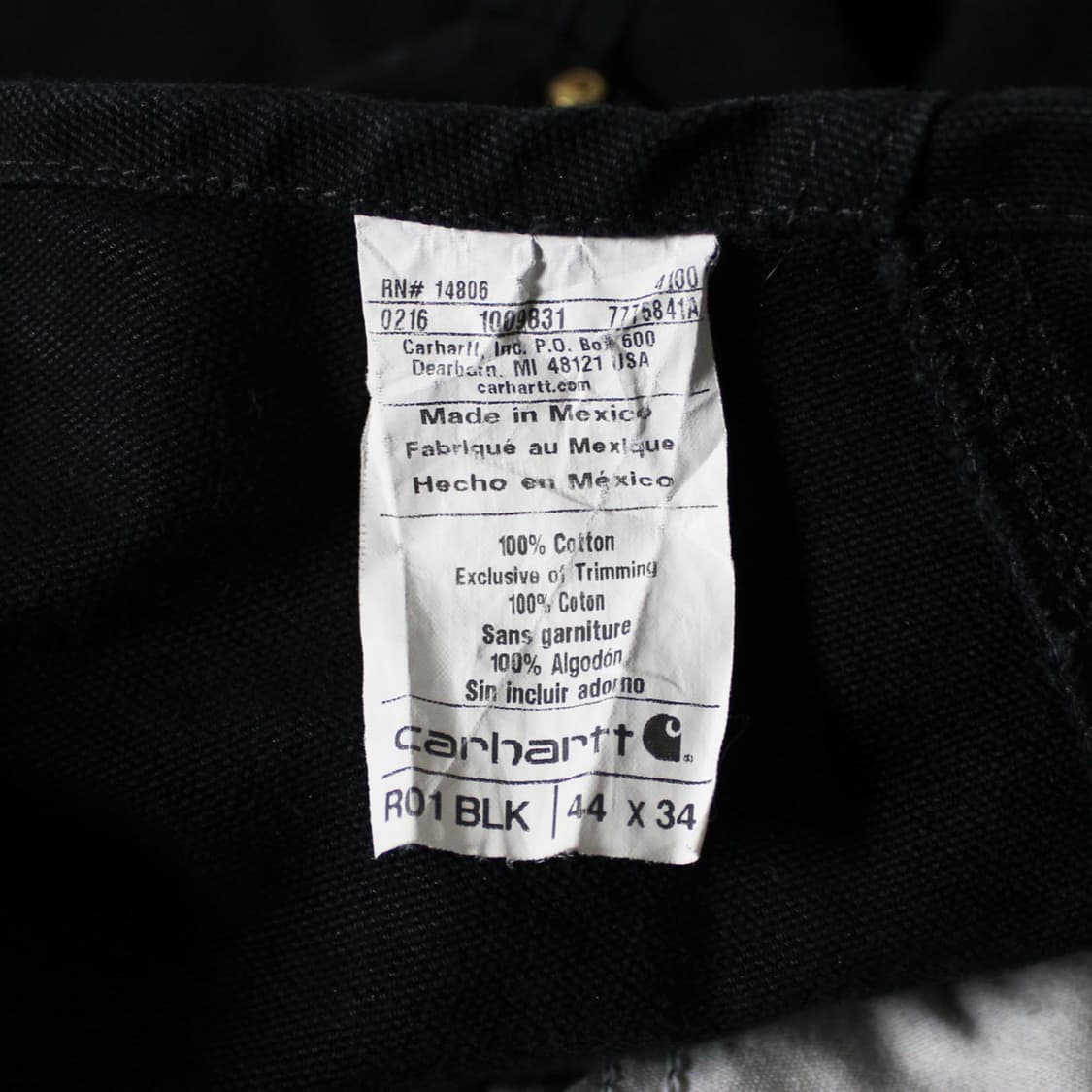 Carhartt 칼하트 R01 블랙 덕 오버롤 멜빵바지 상품이미지4